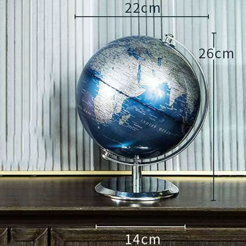 Rubyqun Globus in Blau als Vintage Weltkugel aus Metall für Kinder und Geographie-Bildung - Bild 6