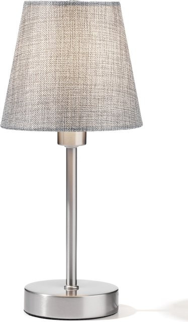 Tischleuchte FIBO von casa NOVA in Silber und Grau aus Metall und Stoff mit E27 Fassung, Höhe: 32,0 cm, Breite: 15,0 cm, Tiefe: 15,0 cm - Bild 1