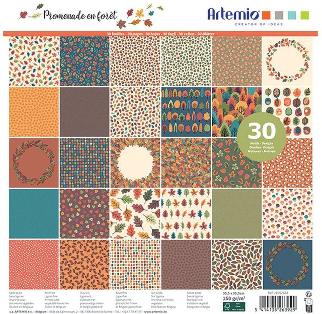 Artemio Scrapbook-Block Forest Walk in White und Multicolour, B/T/H: 30,5 x 30,0 x 15,0 cm - Bild 1
