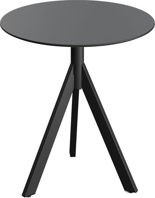 Feros Infinity Tripod Terrassentisch mit HPL Platte, rund, schwarz, Höhe: 74 cm, Durchmesser: 70 cm - Bild 1