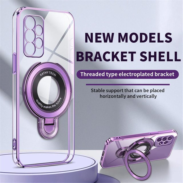 Transparente Magnet-Schutzhülle mit Ständer für Samsung Galaxy A22 4G/5G in Purple - Bild 1