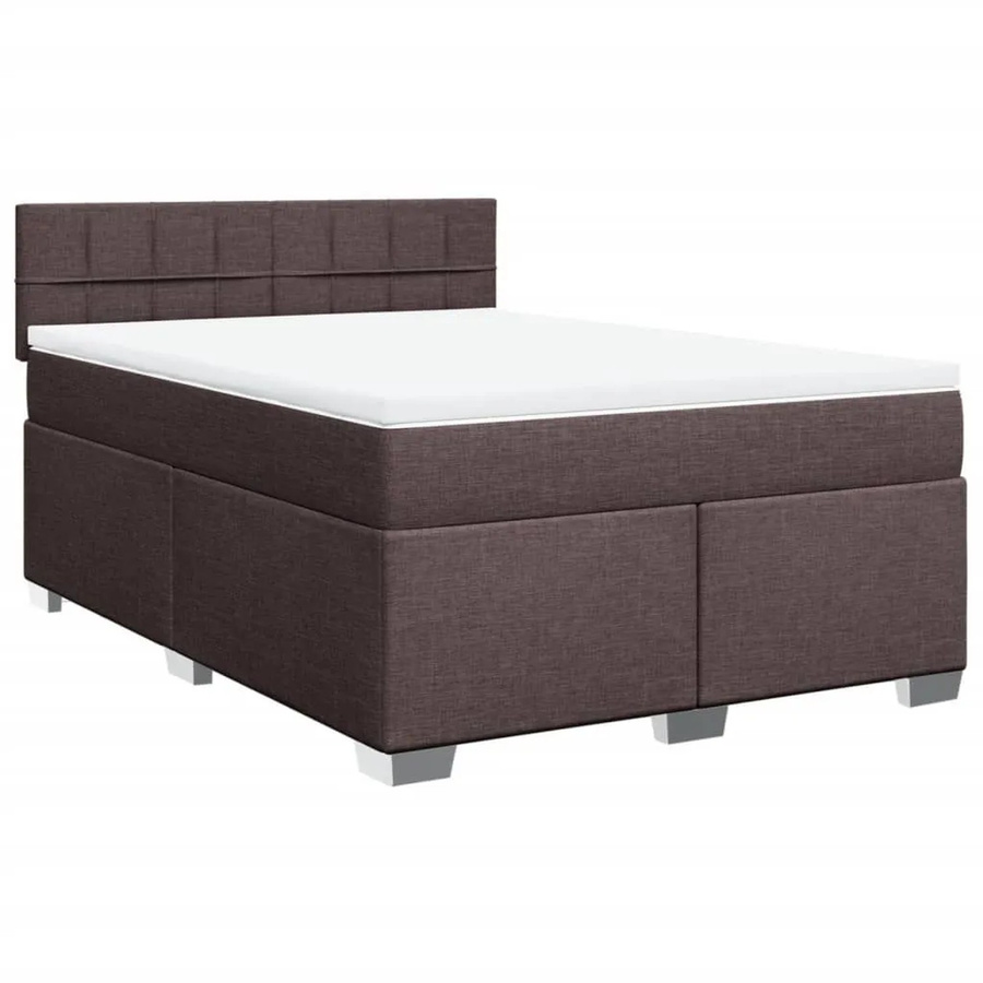 vidaXL Boxspringbett mit Matratze Hybrid-Design in Dunkelbraun mit USB-Ladeport und Unterbettbeleuchtung B/T/H: 140 x 190 cm - Bild 2