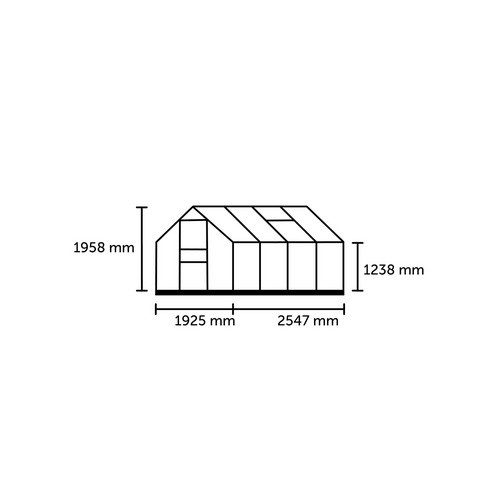 Halls Gewächshaus Popular Schwarz 5 m² mit 3 mm Blankglas - Bild 4