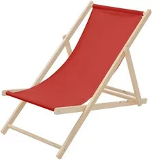 ECD Germany Liegestuhl aus behandeltem Hartholz in Rot mit verstellbarer Kopfstütze und UV-beständigem Outdoor-Stoff, klappbar für Garten, Terrasse und Balkon - Bild 1