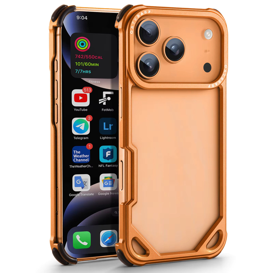 Ultradünne MagSafe Schutzhülle mit Metallrahmen für Apple iPhone 17 Pro Max und 17 Air in Orange - Bild 2