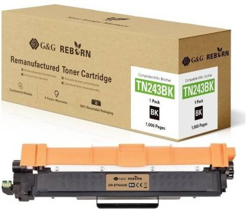 G&G Toner Cartridge Schwarz kompatibel mit Brother TN-243BK, remanufactured, 1000 Seiten Reichweite - Bild 1