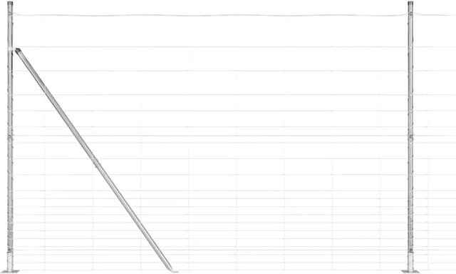 vidaXL Zaunpfosten aus Stahl, rechteckig, silber, in-ground, B/H: 1,6 x 0,04 m (entspricht 25 x 1,6 m Set) - Bild 1