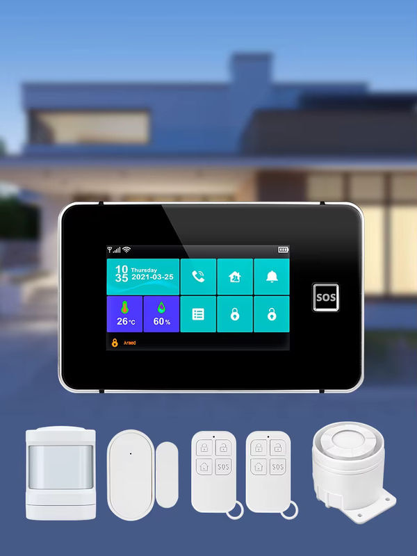 KERUI 4G/2G+WiFi-Alarmsystem für Zuhause mit 4,3-Zoll-Touchscreen, kabelloser Alarm mit Temperatur- und Luftfeuchtigkeitsanzeige und Echtzeit-APP-Push-Benachrichtigung - Bild 7