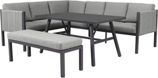 Gartensitzgruppe POCOline Alicante in Grau aus Aluminium und Polyester - Bild 1