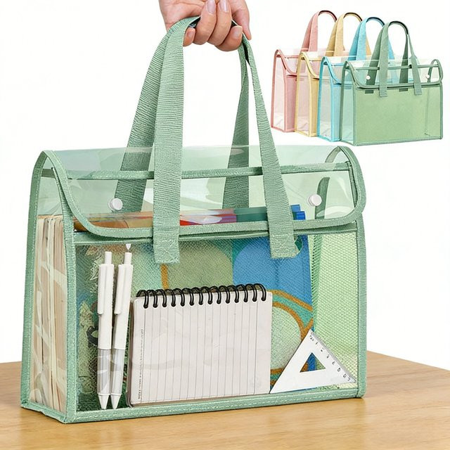 Wasserdichte transparente Prüfungsmappe für die Grundschule in Pink mit großem Fassungsvermögen - Bild 1