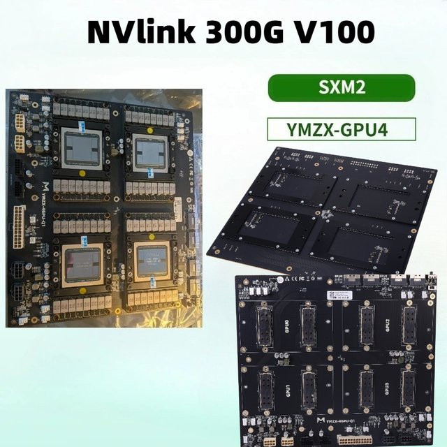 Nvidia SXM2 NVLink 300G 4-Port 4-Wege 4-GPU Pass-Through Erweiterungs-Backplane für NVIDIA V100 GPU-Adapterkarten in Schwarz - Bild 1
