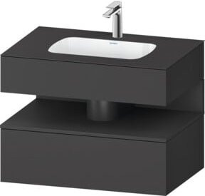 Duravit Einbauwaschtisch-Möbel-Set Qatego in Grau, B/T/H: 80 x 55 x 60 cm - Bild 1