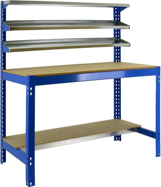 PROREGAL Werkbank Buffalo mit Frontablage in Blau, Traglast 600 kg, H x B x T: 84 x 150 x 76 cm - Bild 1