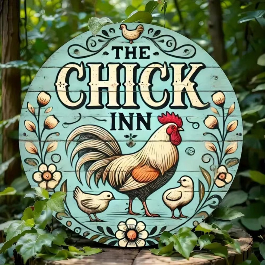 Potdemiel Chicken Inn Vintage-Wandkunst aus Eisen, quadratisch, B/H: 19,81 x 19,81 cm - Bild 3