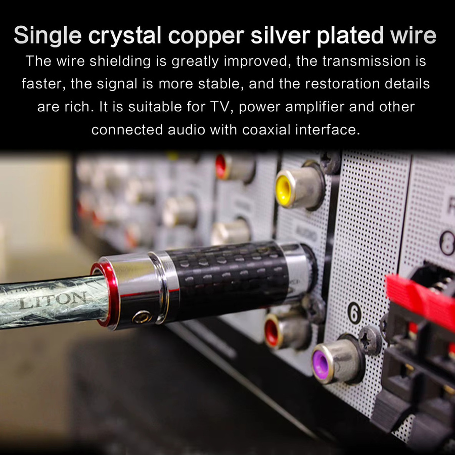 Silver Fever 7N OCC Einkristall-Kupfer RCA-Audiokabel versilbert und doppelt abgeschirmt für High Fidelity Signale - Bild 3