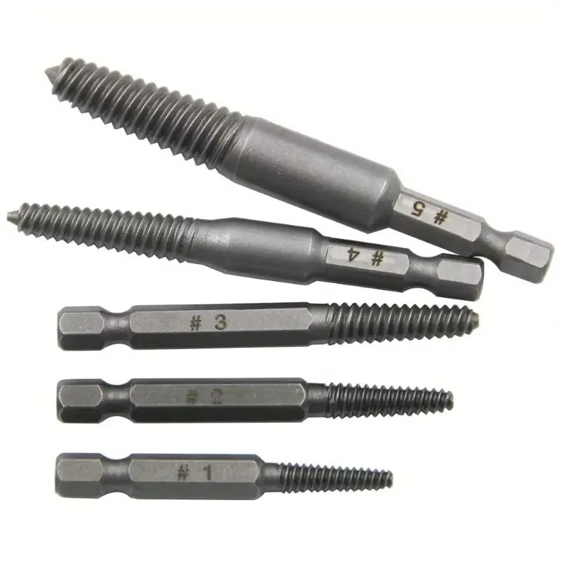 DUTRIEUX 10-teiliges Schraubenausdreher-Set mit Sechskantschaft in Silber zum Ausziehen von gebrochenen Schraubenköpfen - Bild 2