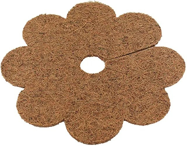 Proflora Mulchscheibe Blume aus Kokosfaser und Naturkautschuk in Braun, B/T: 42 x 43 cm - Bild 1