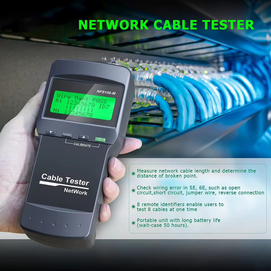 NOYAFA NF-8108M Professioneller Netzwerkkabeltester mit Längenmessung und Kabelverfolger in Schwarz - Bild 6