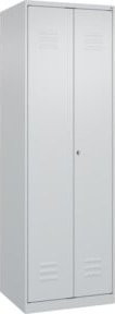 C+P Putzmittel-Spind Classic PLUS mit 2 Abteilen und Zylinderschloss in Grau-Weiß, H x B x T: 185 x 60 x 50 cm - Bild 1