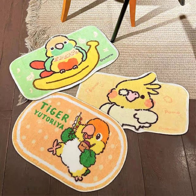 VIKAMA Cartoon Fußmatte mit Tier-Motiv, weicher und saugfähiger Teppich für Badezimmer, Schlafzimmer oder Wohnzimmer, Multicolor, Breite: 70 cm, Tiefe: 40 cm - Bild 1