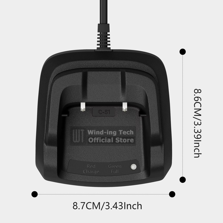 Quansheng UV-K1 Desktop-Ladegerät C-51-Basis in Schwarz für UV-K1, UV-K5 und UV-K6 Funkgeräte - Bild 3