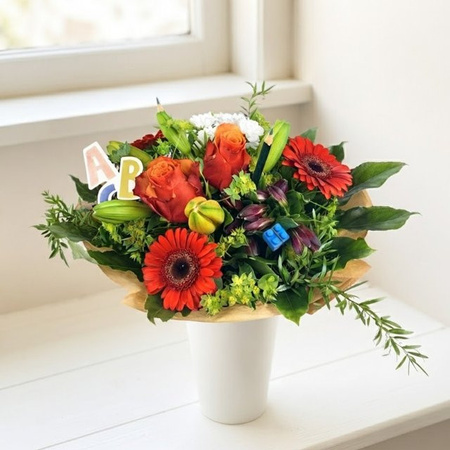 Edelweiß Blumenstrauß Multicolor Lily Rose Gerbera zum Geburtstag