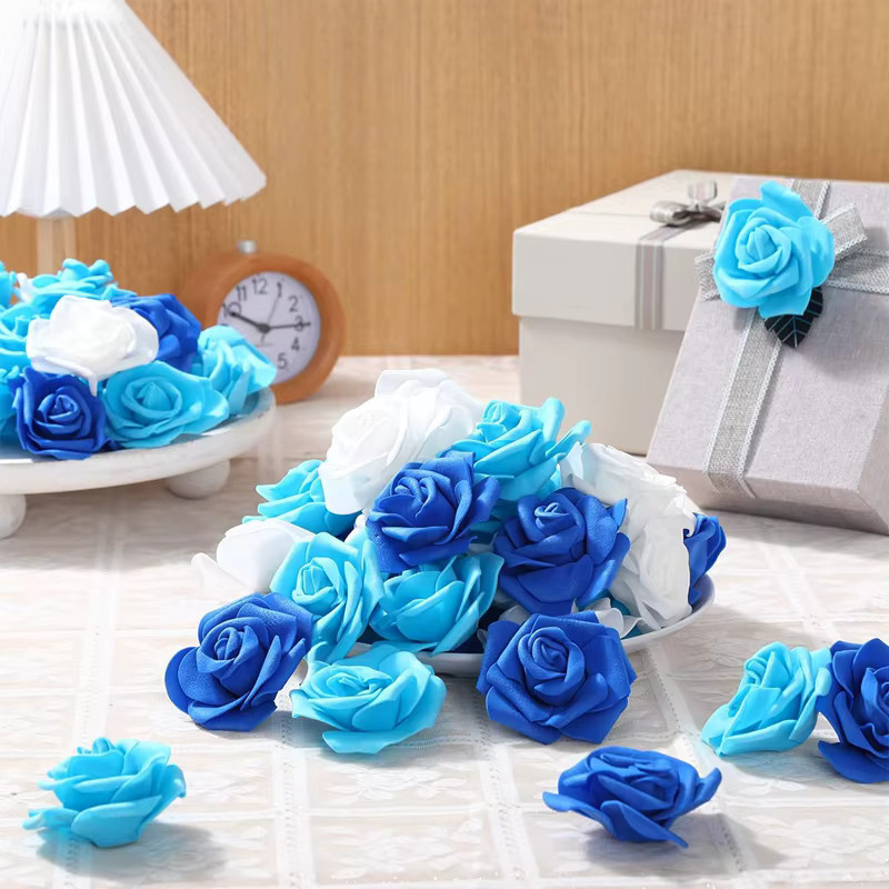 MENGHAO Künstliche Rosen in Blau für Hochzeitsdekoration und DIY-Geschenke - Bild 2