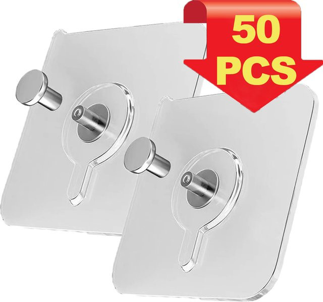 Lekefever Klebehaken transparent für Bilderrahmen und Poster, wasserdichte selbstklebende Haken für Küche und Badezimmer - Bild 1