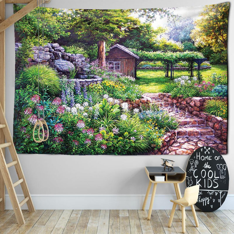 Super Six Wandbehang Bohemian Stil mit Landschaftsmotiv und Engeln, mehrfarbig, Breite: 95 cm, Höhe: 73 cm - Bild 4