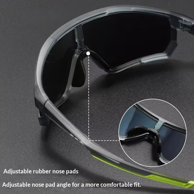 ZUIDID Sportsonnenbrille, Vollrand, Kunststoff, Unisex, transparent, grau, polarisiert - Bild 4