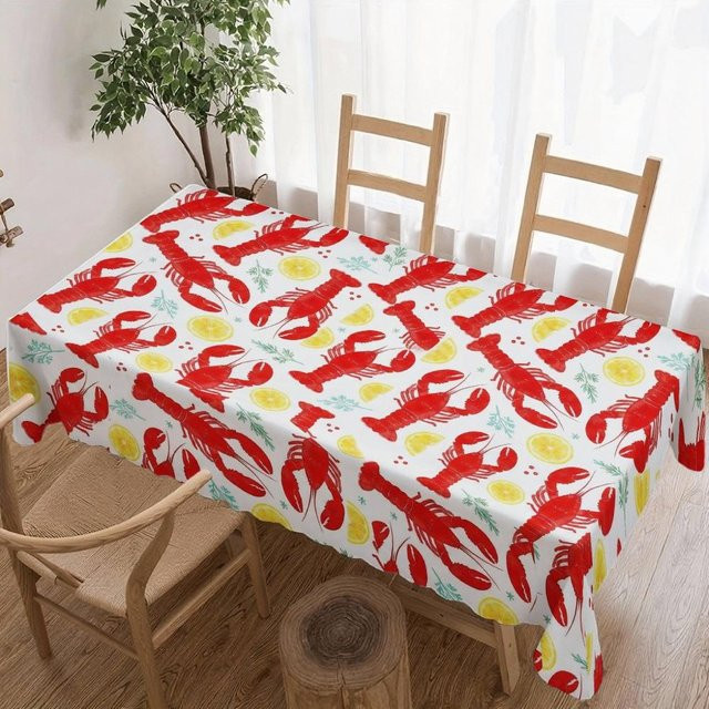 Wasserdichte rechteckige Tischdecke von JINGYUE Pet mit Hummerdruck in Mehrfarbig, B/H: 140 x 300 cm - Bild 1