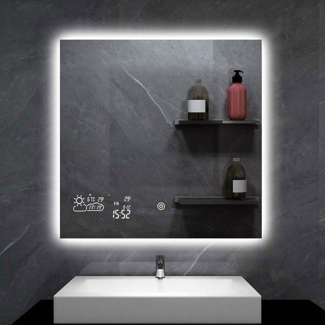Heidenfeld Infrarot-Spiegelheizung HF-HS200 mit LED-Licht und Anti-Beschlag-Funktion, 200 Watt - Bild 1
