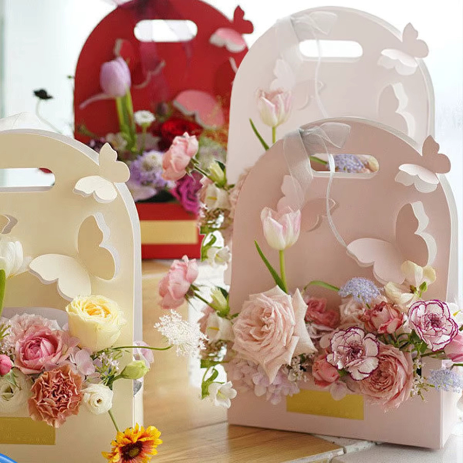 10 Stück Schmetterlings-Handblumenkasten aus transparentem PVC in Multicolour für Valentinstag und Festivals - Bild 1