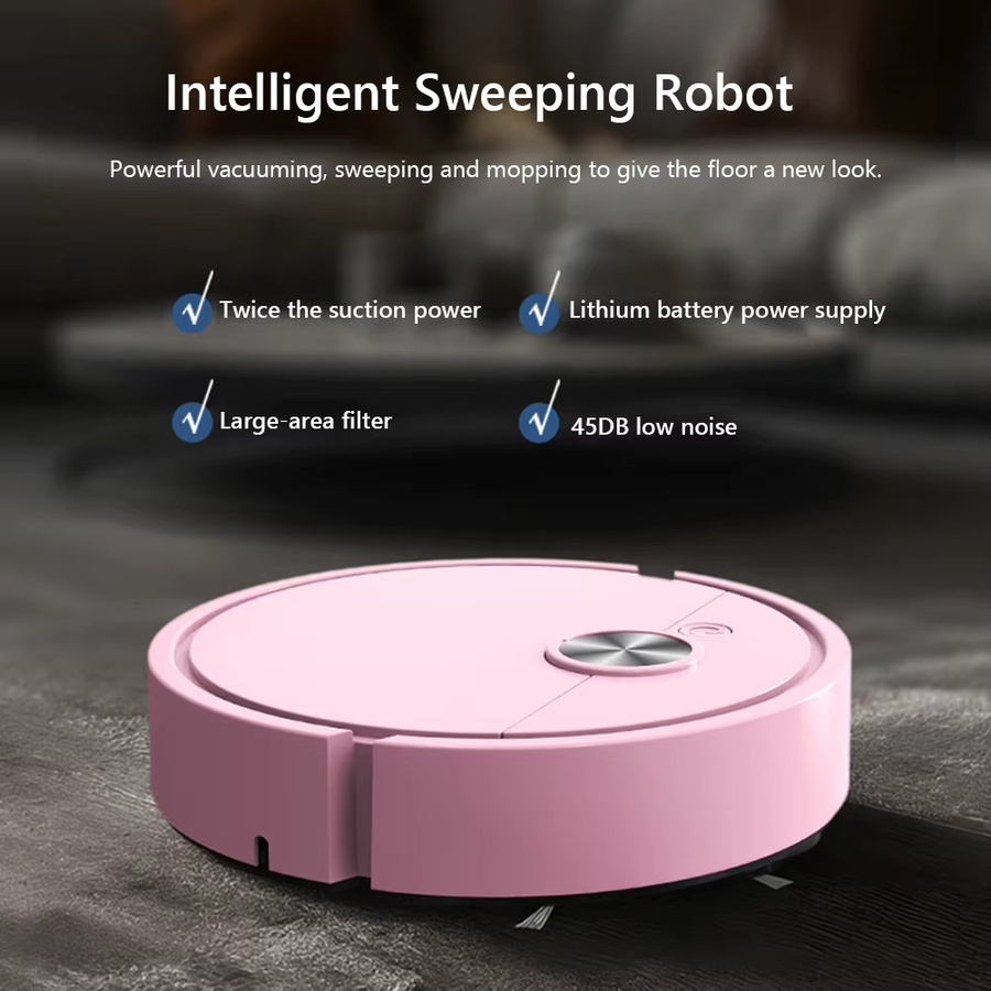 APWIKOGER 3-in-1 Roboter-Staubsauger Saug- und Wischroboter für Tierhaare in Schwarz oder Pink - Bild 2