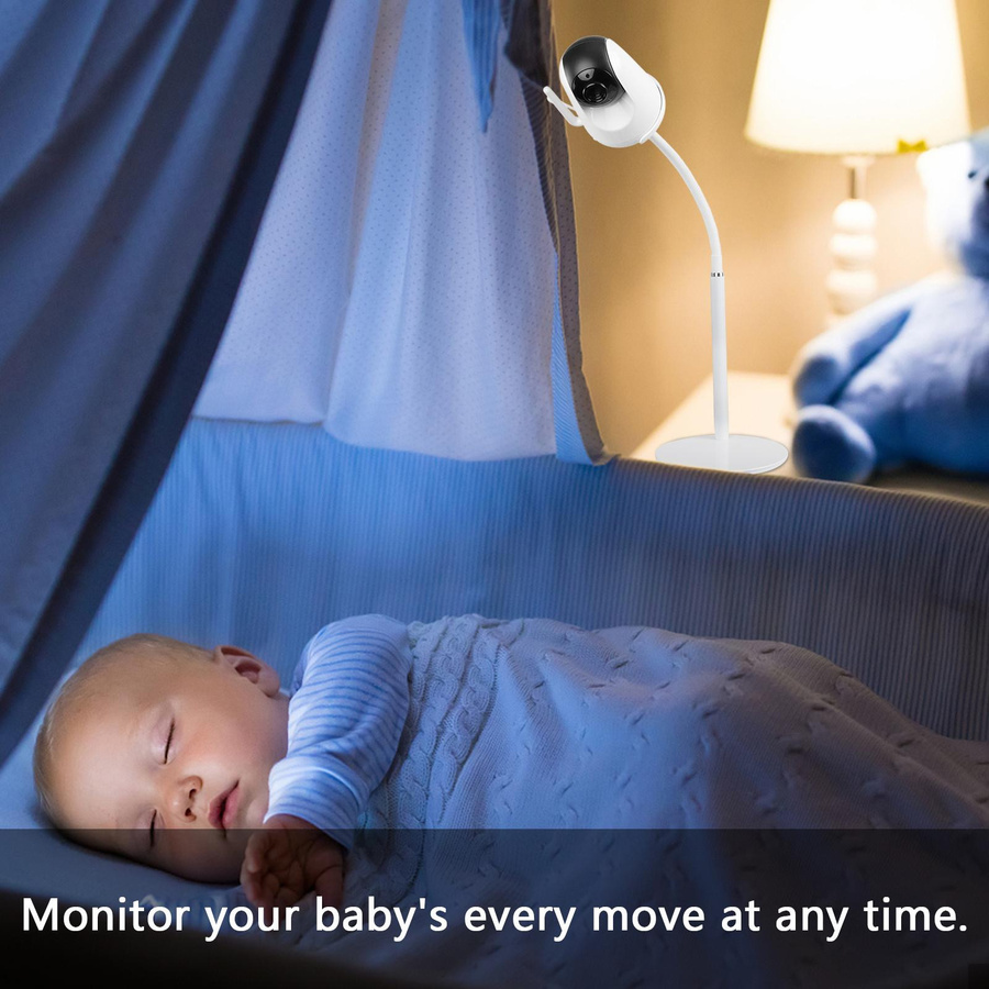 Babyphone-Halterung und Babykamera-Ständer für das Kinderbett, weiß, kompatibel mit VAVA Babyphone 720P, klappbar und ohne Bohren - Bild 2