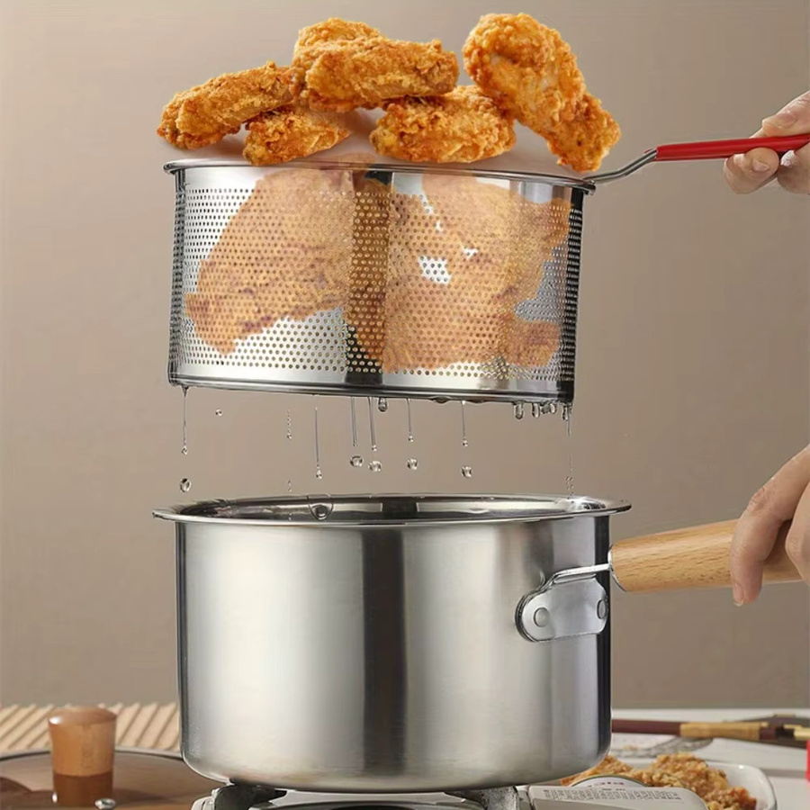 BAIJL Fritteuse aus Edelstahl 304 mit Sieb, Silber, Rund - Bild 3