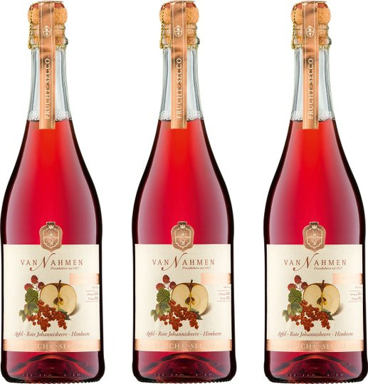 van Nahmen, alkoholfreier Schaumwein, Apfel-Johanna-Himbeere, 3 x 0,75 l - Bild 1