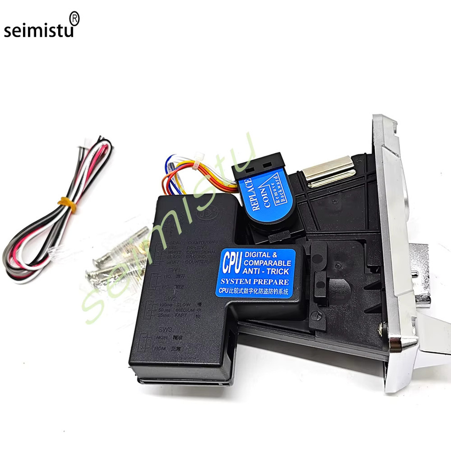 Seimistu JY133A Münzprüfer für DIY Arcade-Spielmaschinen in Silber mit Kabel und Sammlermechanismus - Bild 3
