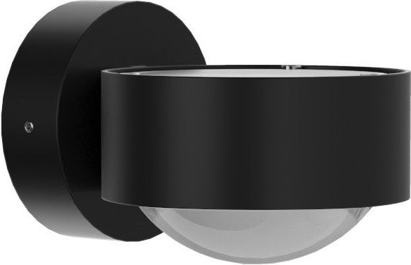 Top Light Puk Mini Wandleuchte in Schwarz Matt mit mattem Glas-Zylinder - Bild 1