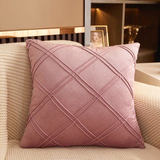 Inyahome Taillenkissenbezug aus holländischem Samt und Plüsch, Rosa, 1/2 Stück - Bild 1