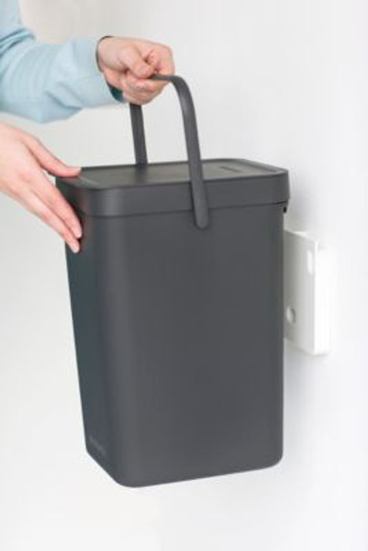 Brabantia Abfallbehälter Sort & Go mit Wandhalterung, Grau, 12 l - Bild 2