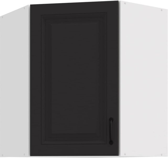 Eckhängeschrank Stilo in Grau im Landhausstil mit Einlegböden, B/T/H: 60 x 60 x 60 cm - Bild 1
