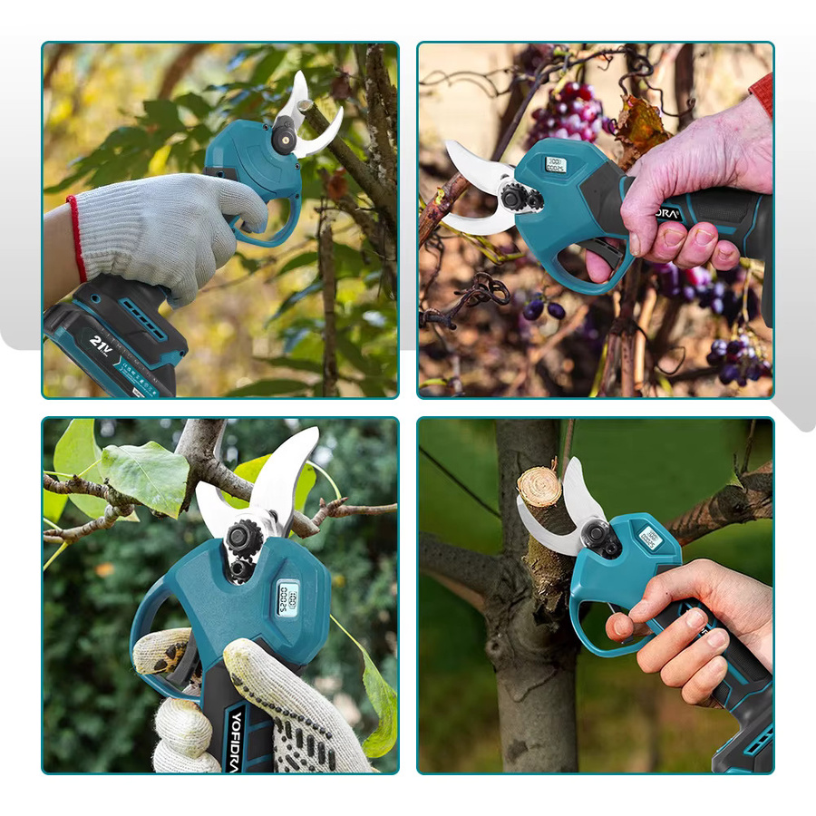 Yofidra Bürstenlose elektrische Astschere mit 30mm Schneidkapazität in Blau für Makita 21V Akku - Bild 2