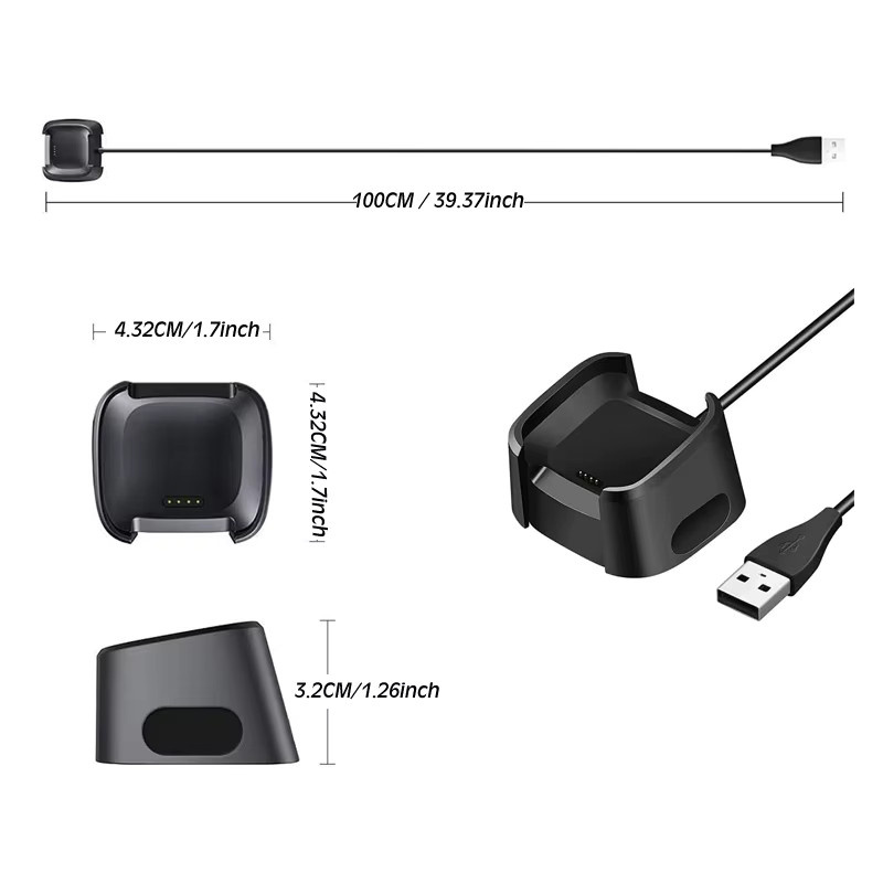 Fitbit Ladestation, USB-A, Schwarz - Bild 2