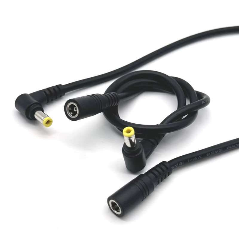 LAJQTAO DC-Stromkabel mit Stecker und Buchse, 18AWG, 5,5 x 2,5 mm, Schwarz, 10A Hochstrom-Netzstecker Anschluss für Ladegeräte - Bild 3