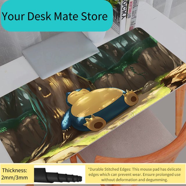 Potdemiel Gaming-Mauspad mit Snorlax und Freunden in Multicolour, wasserdichte und rutschfeste Schreibtischunterlage - Bild 1