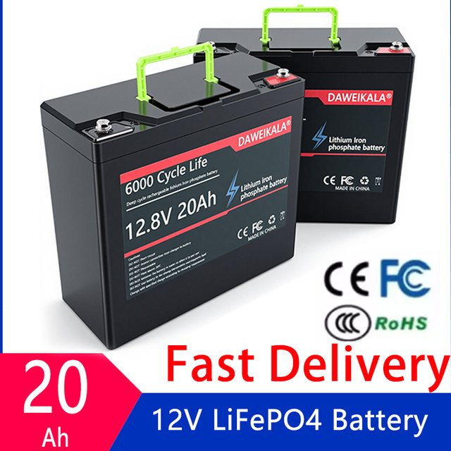 DAWEIKALA 12V 20Ah LiFePO4 Motorrad-Starterbatterie mit 30A BMS in Schwarz für Roller, ATV und Marine - Bild 1