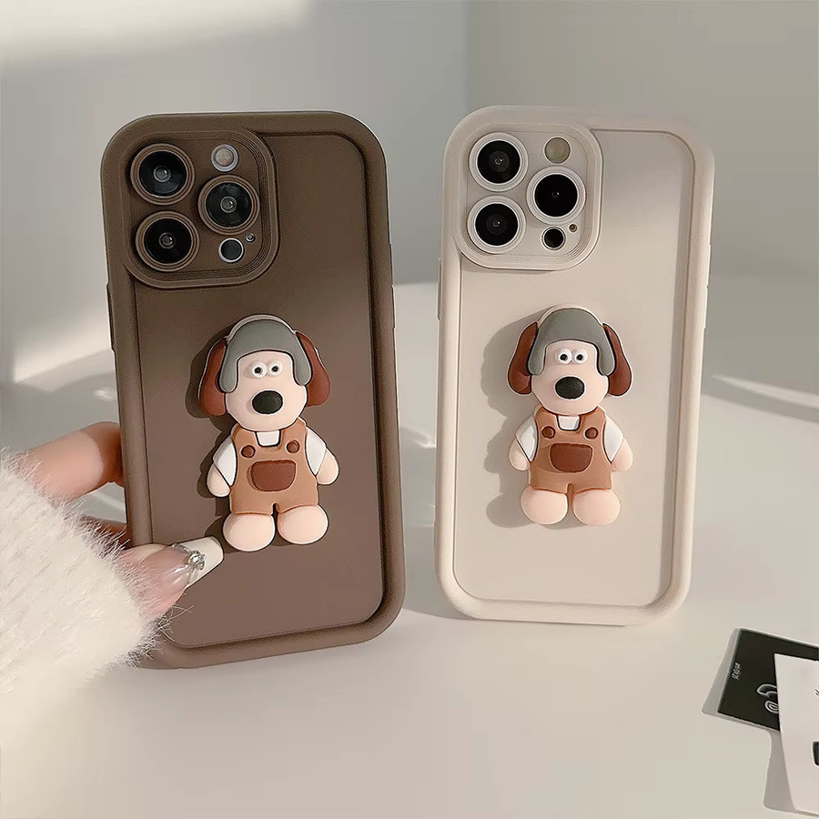 MUQGEW 3D-Cartoon-Hund Handyhülle aus weichem Silikon für iPhone 16 15 14 13 12 11 Pro Max XS XR X 7 8 Plus stoßfeste Schutzhülle - Bild 2