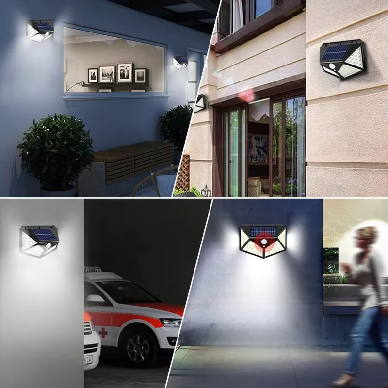 ESMARTER LED Solar Außenleuchte mit Bewegungssensor, wasserdichte Solar Wandlampe für Garten und Hof, Schwarz - Bild 5