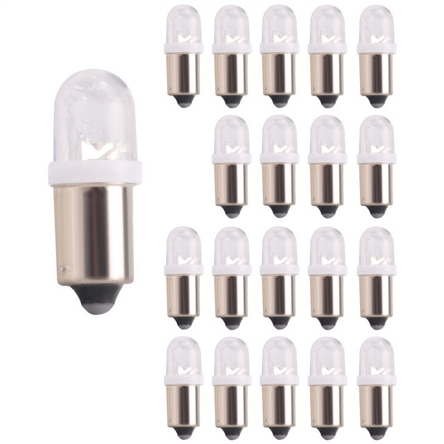 20 Stück BA9S 1895 H6W 53 57 Bajonett-LED-Glühbirnen für Auto-Kartenlampen, 12 V, Weiß, Transparent - Bild 1